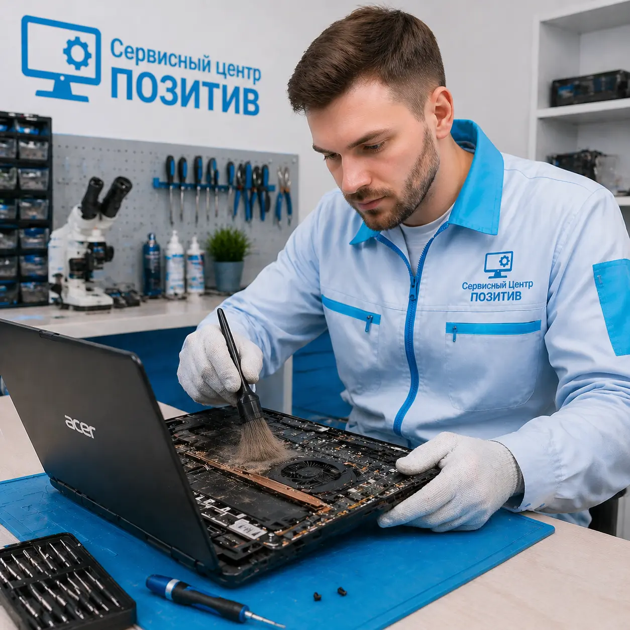 Чистка ноутбука Acer от пыли в Курчатове | Замена термопасты