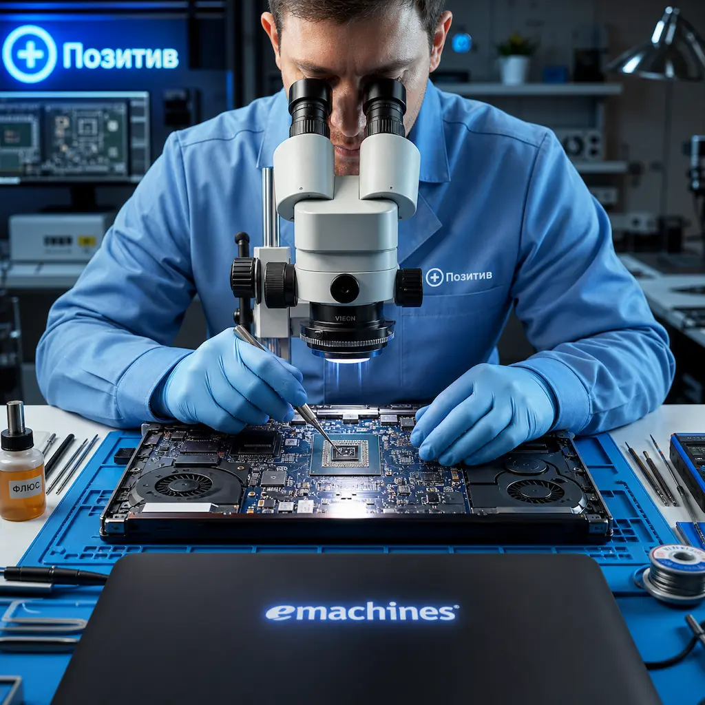 Замена видеокарты ноутбука Emachines в Курчатове