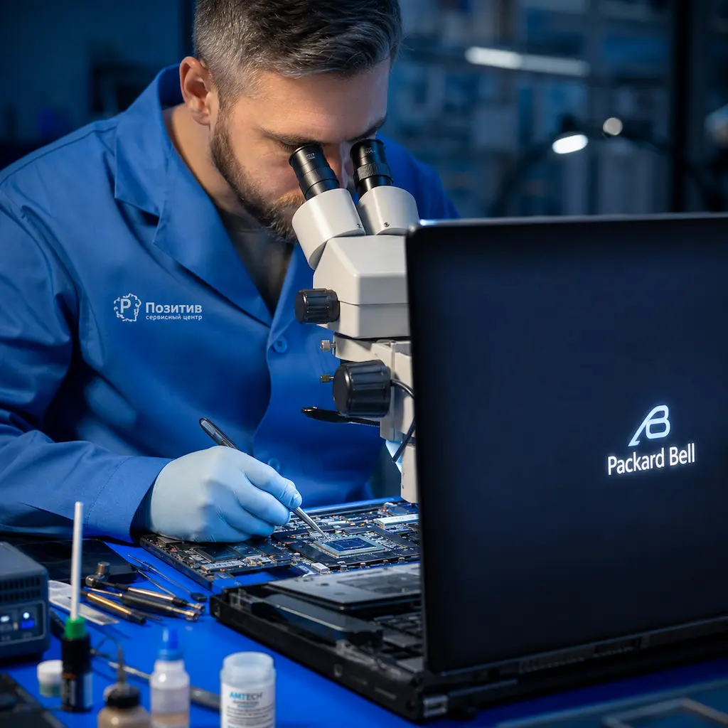 Замена видеокарты ноутбука Packard Bell в Курчатове