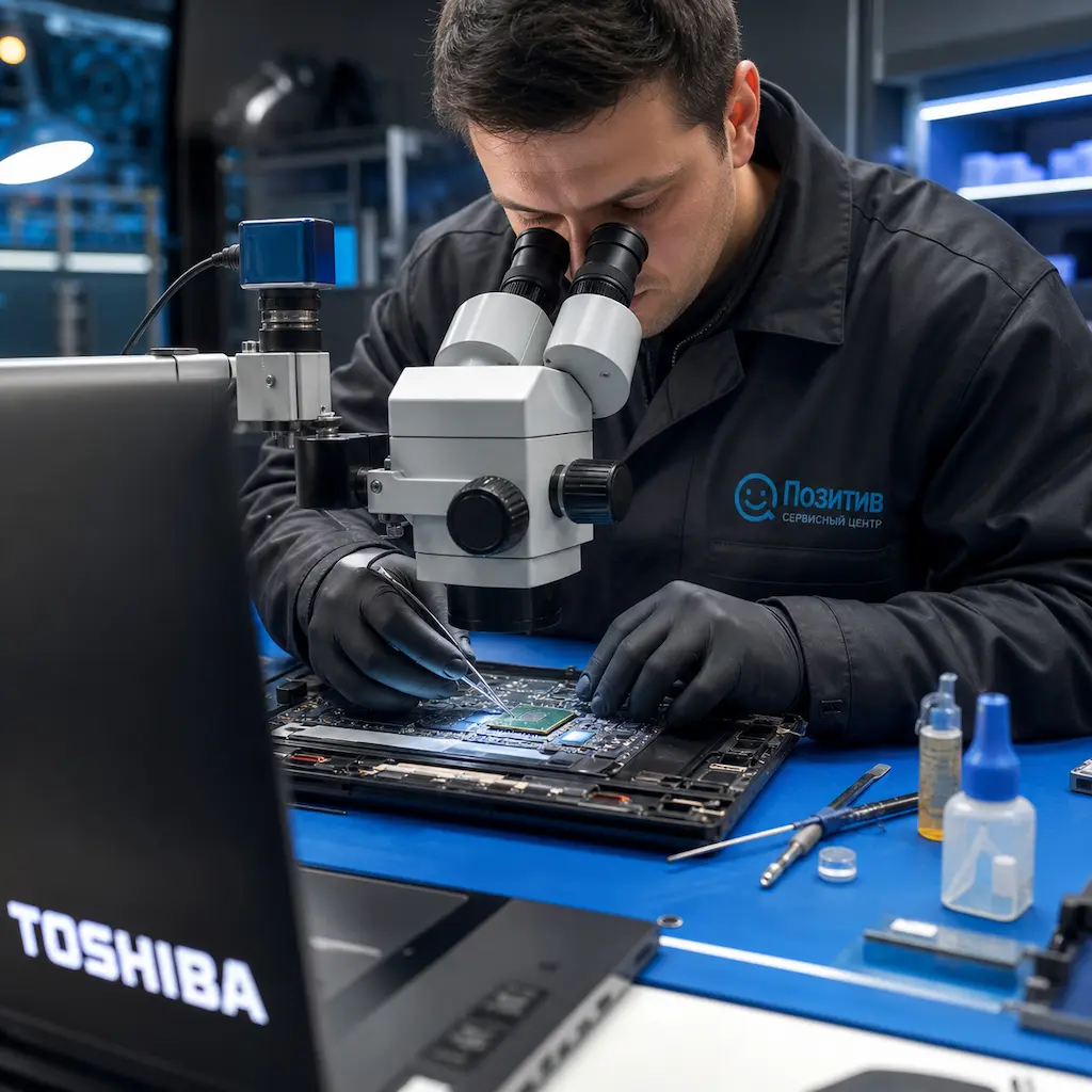Замена видеокарты ноутбука Toshiba в Курчатове