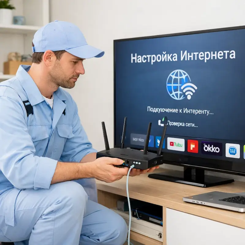 Настройка интернета на телевизоре в Курчатове