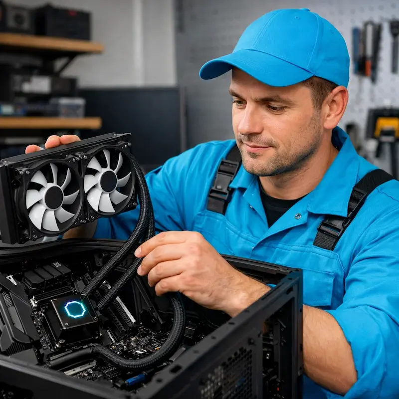 Установка водяного охлаждения на компьютер в Курчатове