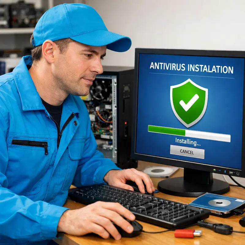 Установка антивируса на ноутбук в Курчатове