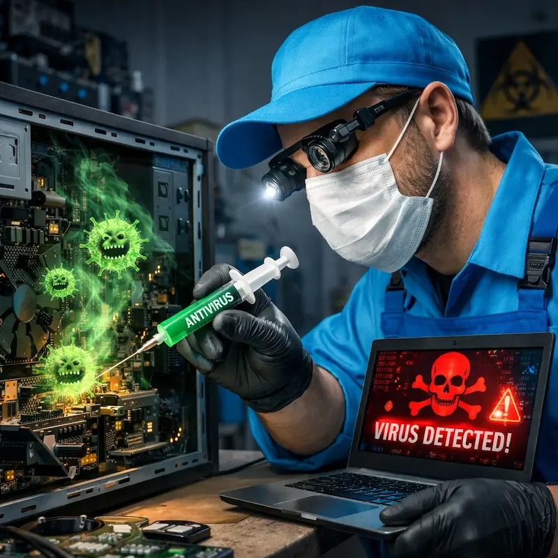 Лечение компьютера от вирусов в Курчатове на дому